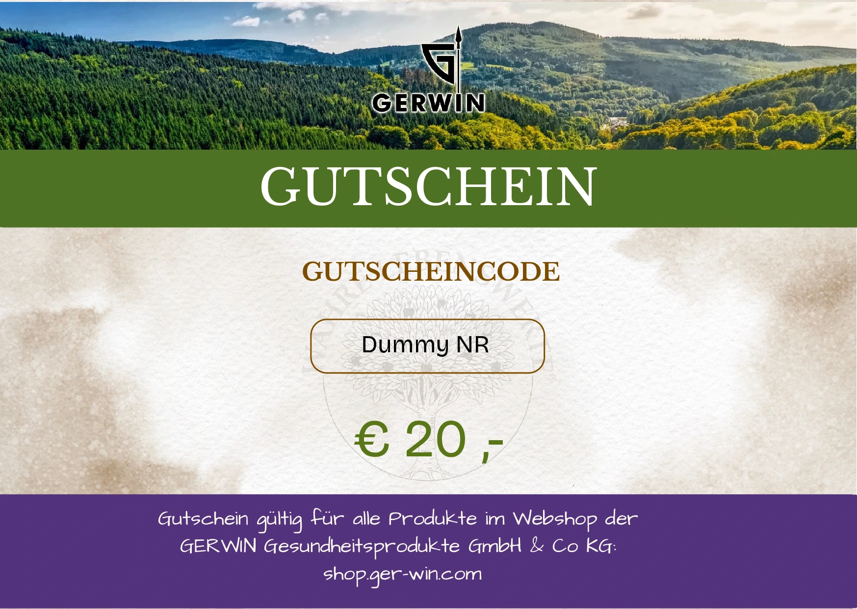 Gutschein GERWIN Webshop